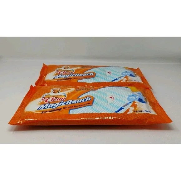 Mr Clean Magic Reach Scrubbing Tub + Shower Refill Pads 2 Opened Packs -SEE NOTE - Picture 4 of 6
